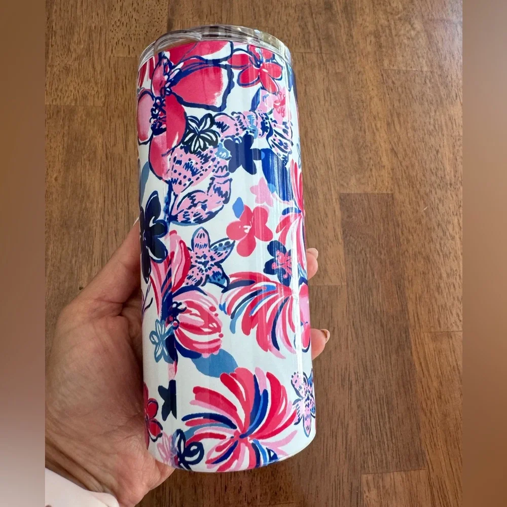 NWT Lilly Pulitzer Insulated Slim Tumbler 16.57oz Party Like A Lobstar - Picture 3 of 12